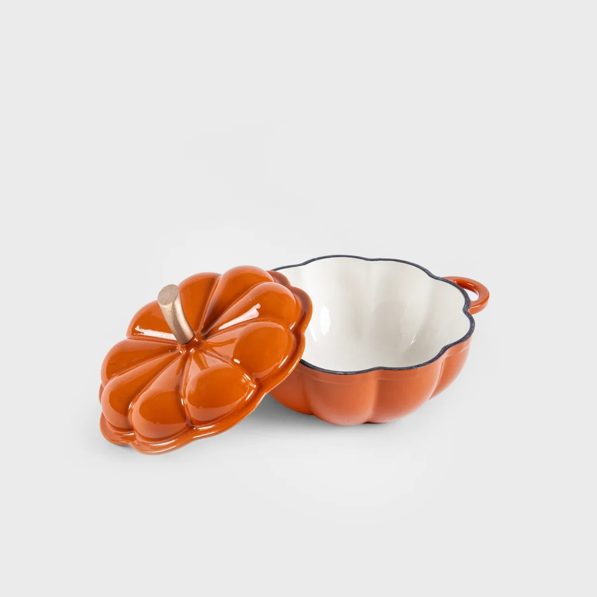 Cast iron pot ANDREAS orange pumpkin shaped 1,7 l HOMLA Capacity 1.5 l