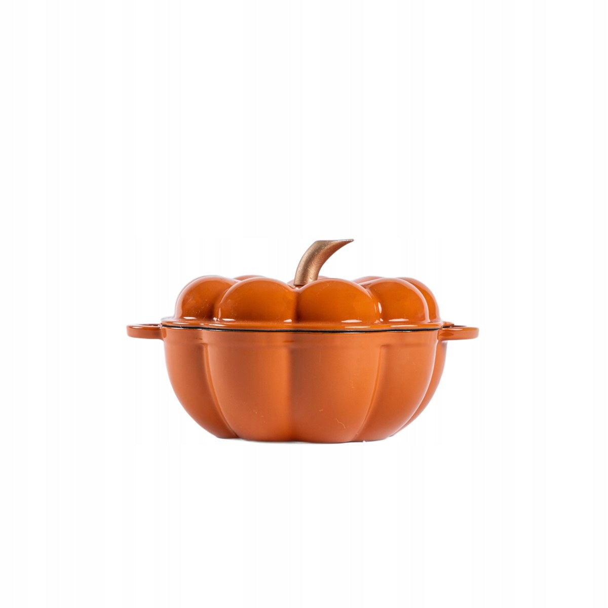 Cast iron pot ANDREAS orange pumpkin shaped 1,7 l HOMLA