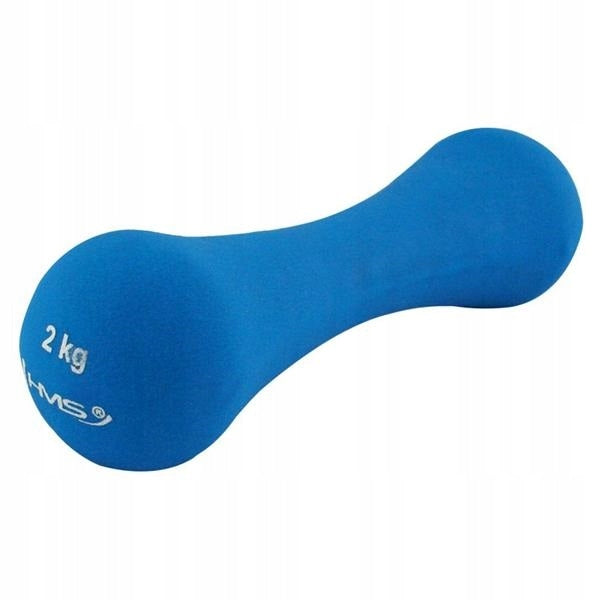Cast iron weight covered with neoprene for DUMBBELL HANDS exercises 2kg HMS Color blue