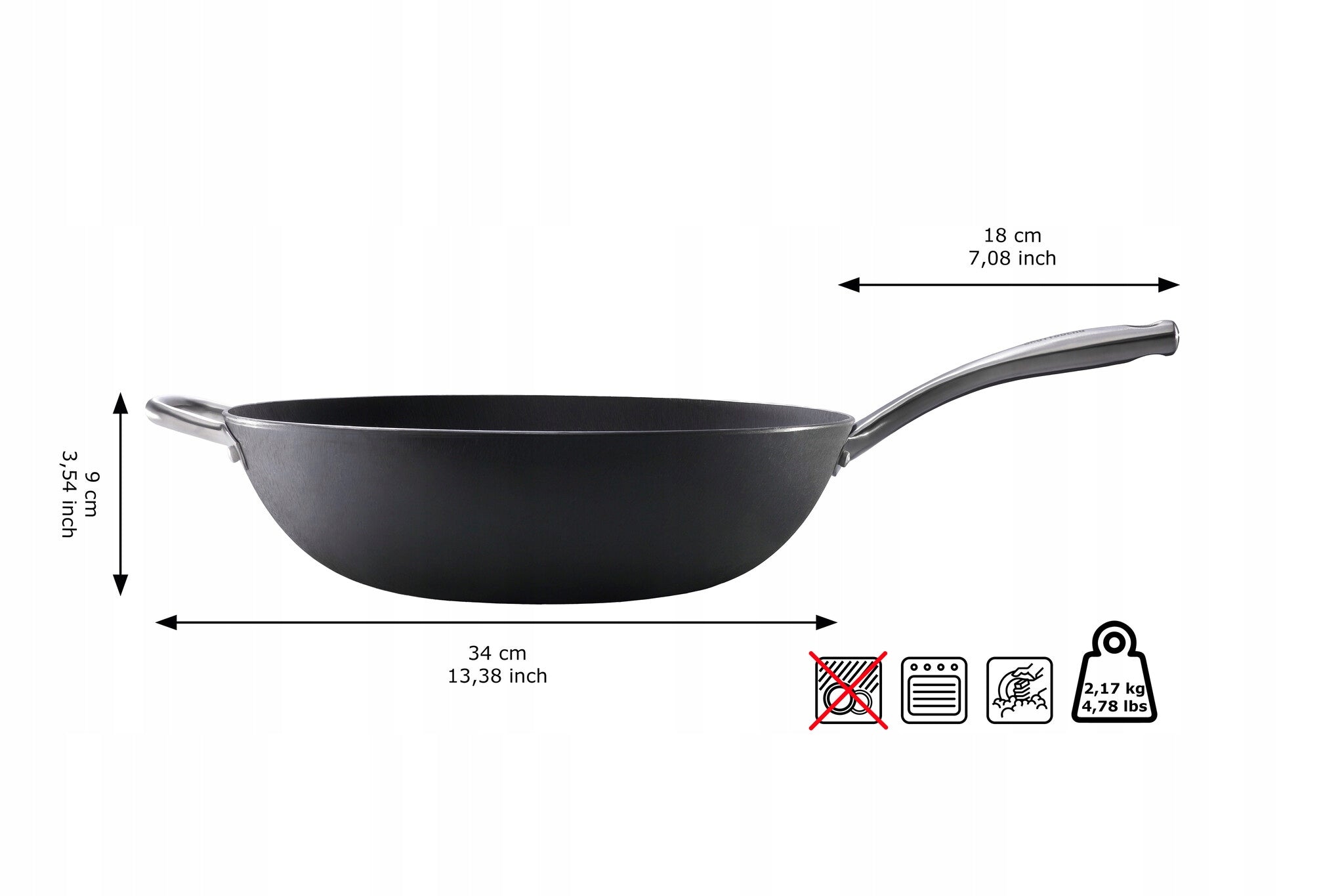 Cast iron wok CAST IRON 34cm Skottsberg 8717522225928 EAN (GTIN) 8717522225928