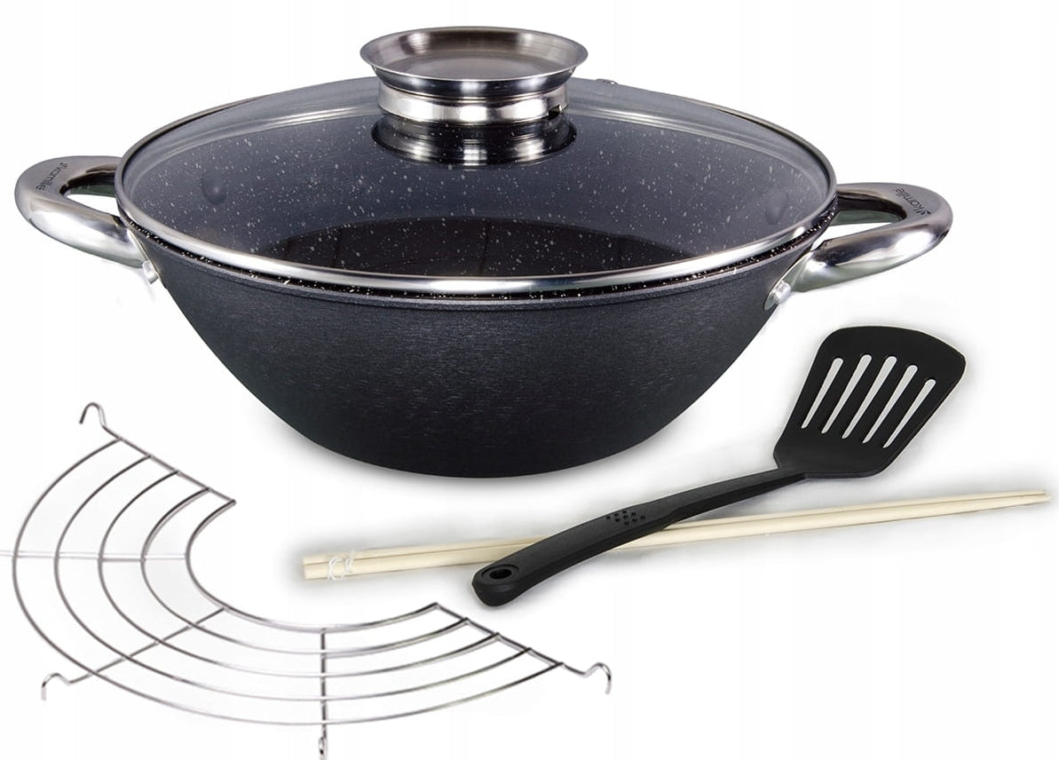 Cast iron wok with marble coating 28cm Kamille 4806MR