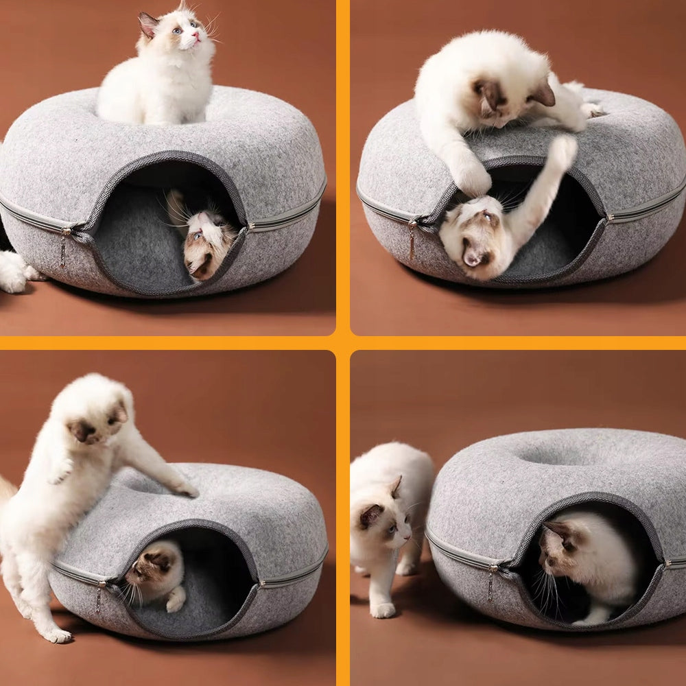 Cat Bed Two-Piece Round Donut Tunnel Booth Cottage 50 x 50 cm Packaging status original