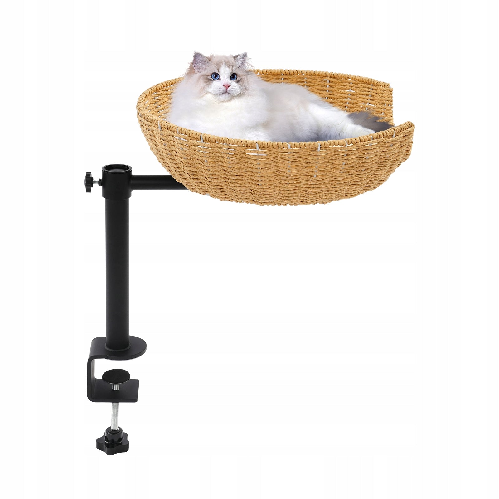 Cat Bed for Desk, Adjustable 360° Rotating Raised Cat House, 40*13cm