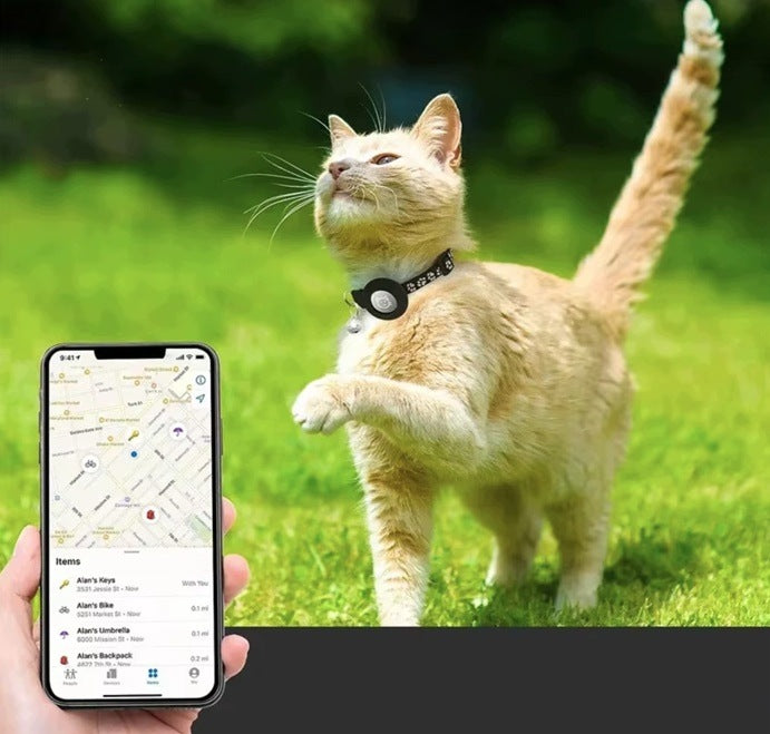 Cat Collar AirTag Apple GPS Locator 22-35 cm Nylon Adjustable Model Apple AirTag