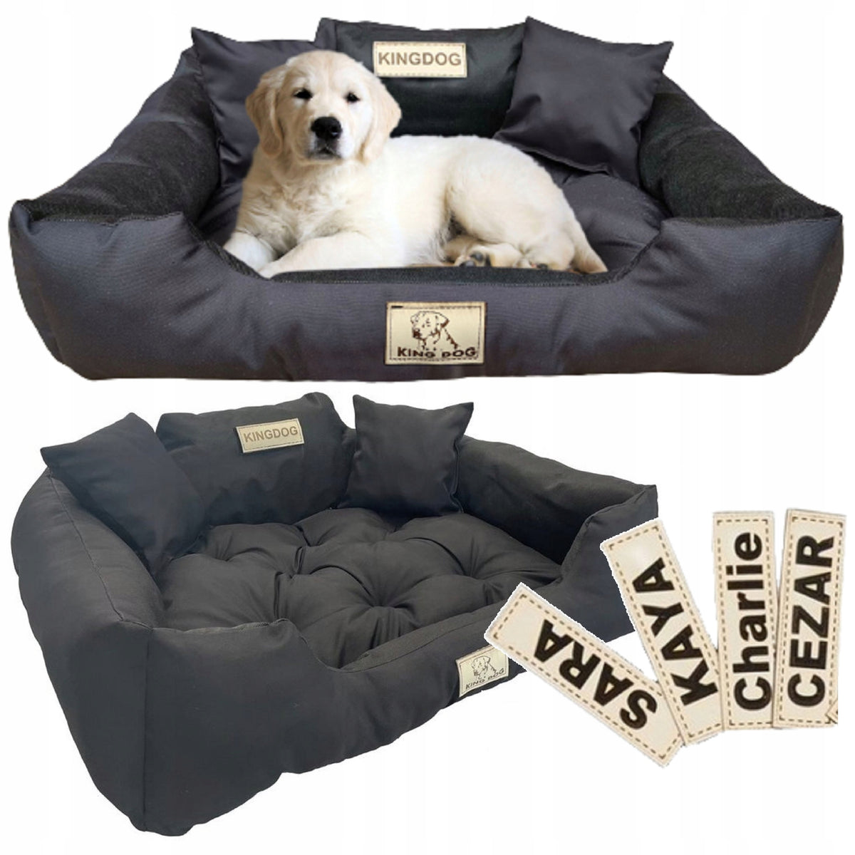 Cat Dog Bed Couch Playpen Waterproof + Name 100x75 cm