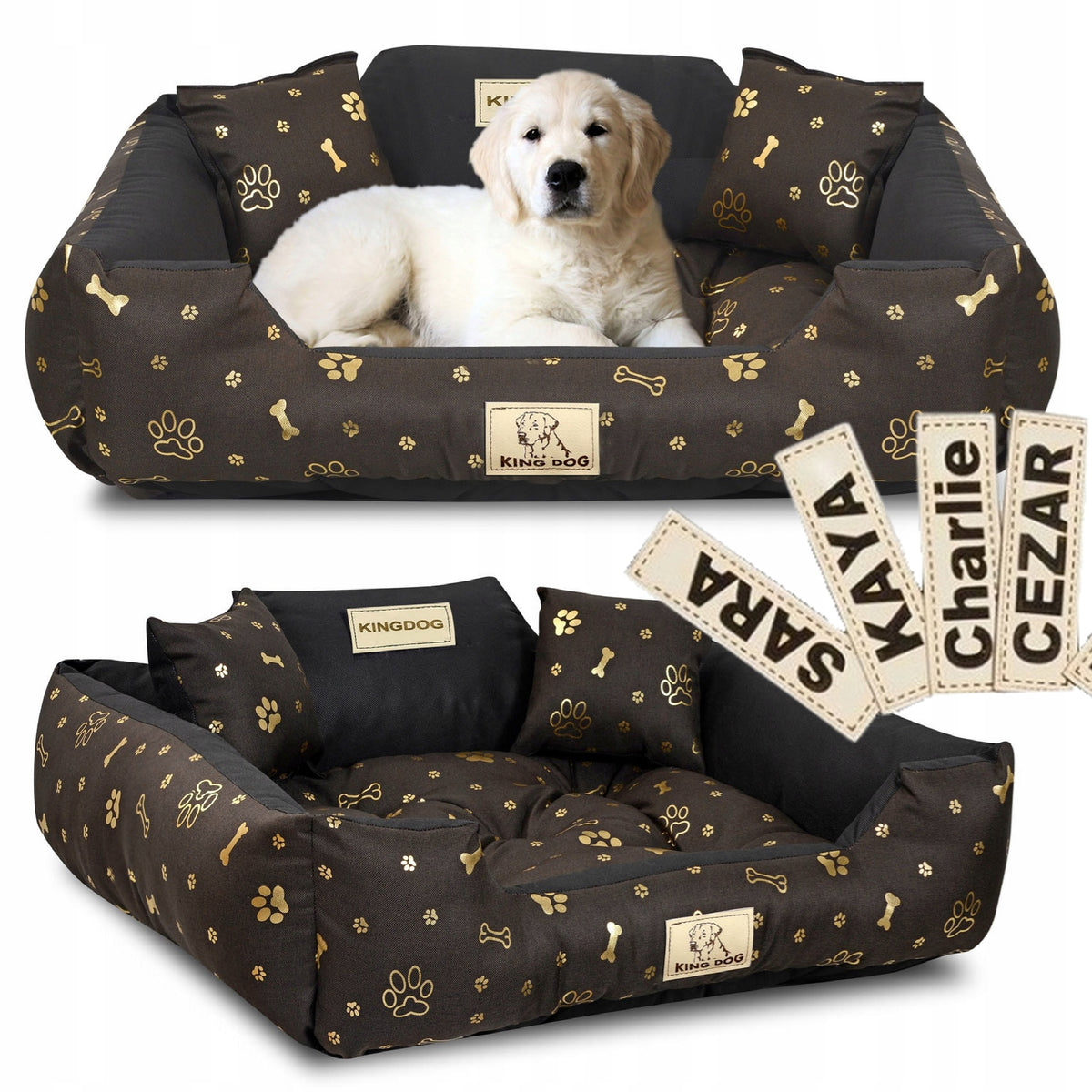 Cat Dog Bed Couch Playpen Waterproof + Name 75x65 cm