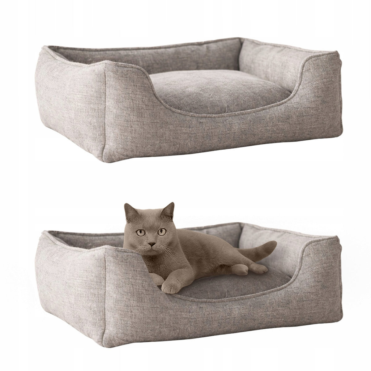 Cat Dog Bed M: 55x45x16, Grey WATERPROOF