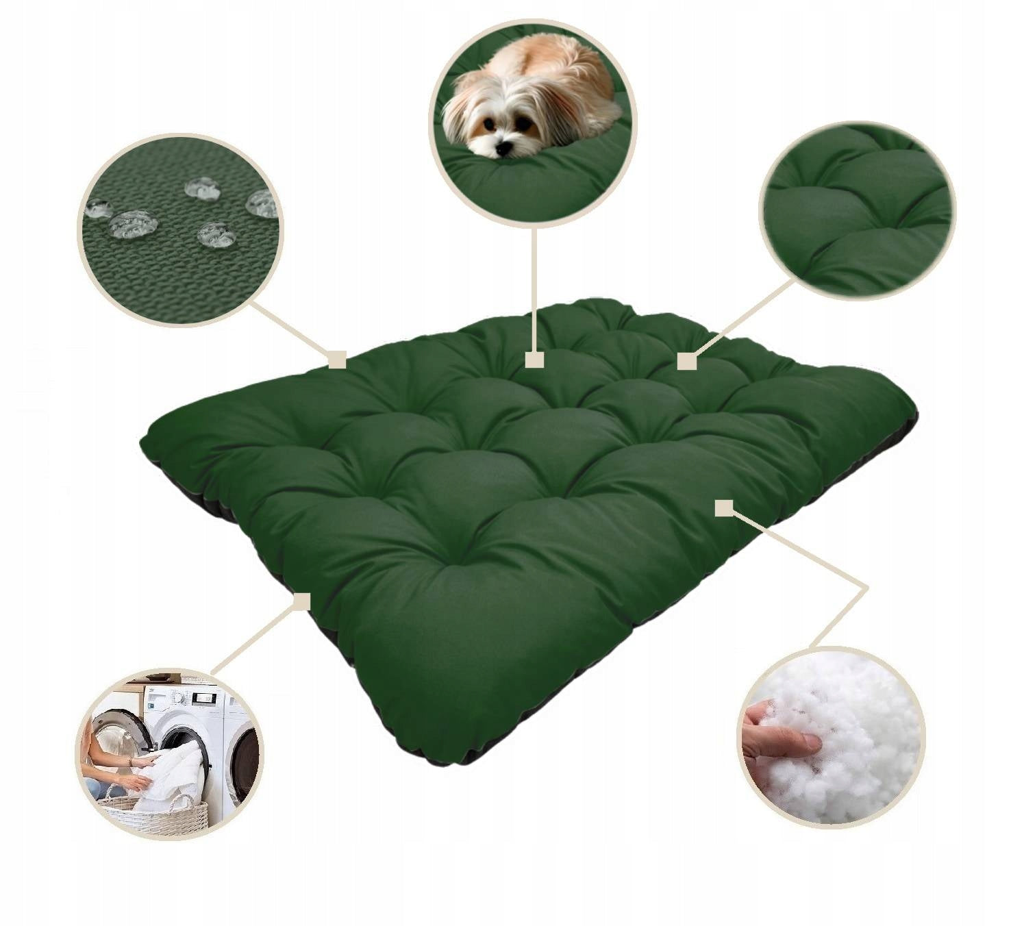Cat Dog Bed Pillow Bed Waterproof Large Green 100x70 cm EAN (GTIN) 5906501516277