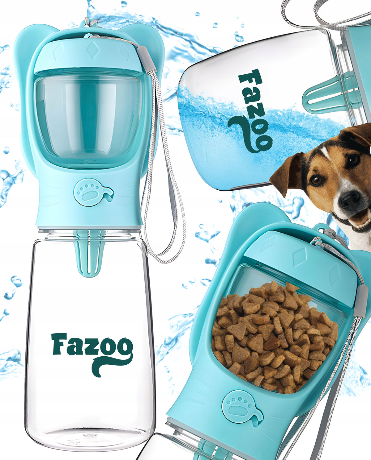 Cat Dog Bottle with Water Container Food Drinker for Walk 550 ml Packaging status original