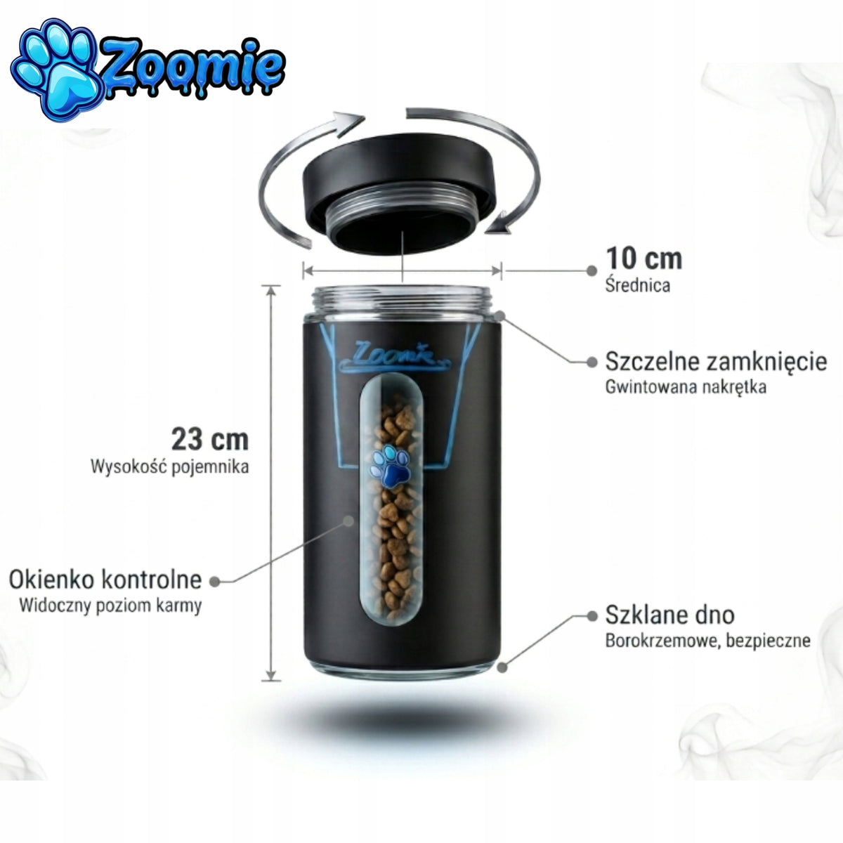 Cat Dog Food Container Matte Food Storage Box Manufacturer code Organizer do karmy szklany pojemnik szklany