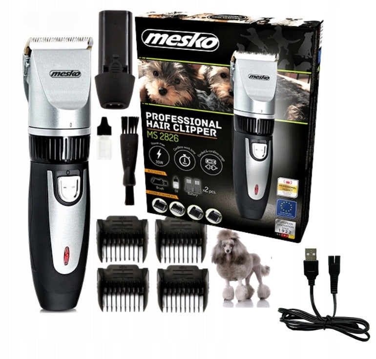 Cat Dog Hair Clipper Wireless Quiet Operation 2xBattery