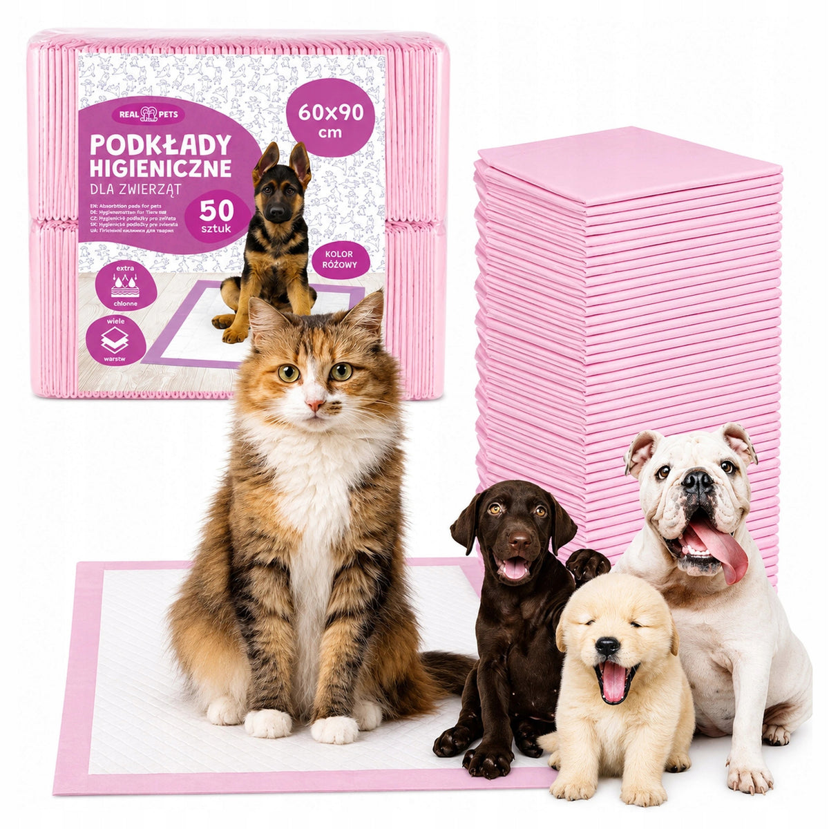 Cat Dog Hygiene Mat Foundations for Learning to Pee 60x90 cm 50 Pcs