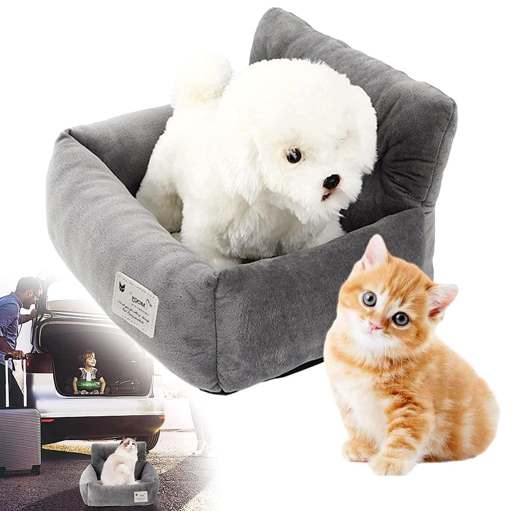 Cat Dog Transporter Car Seat Grey with Clasp Bed Brand no brand