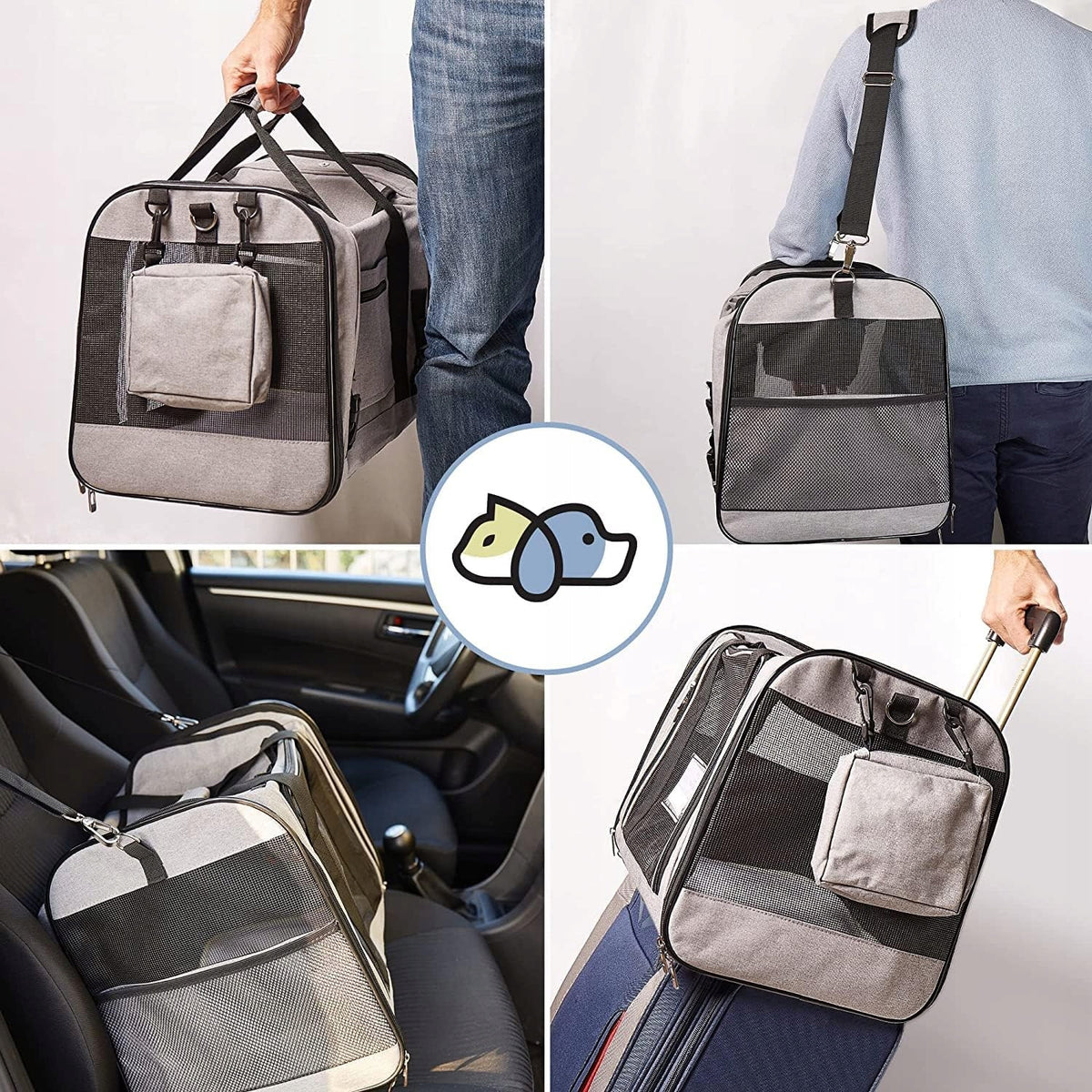 Cat Dog Transporter Up to 7kg Airplane Bag Lightweight Large with Mesh M Packaging status original