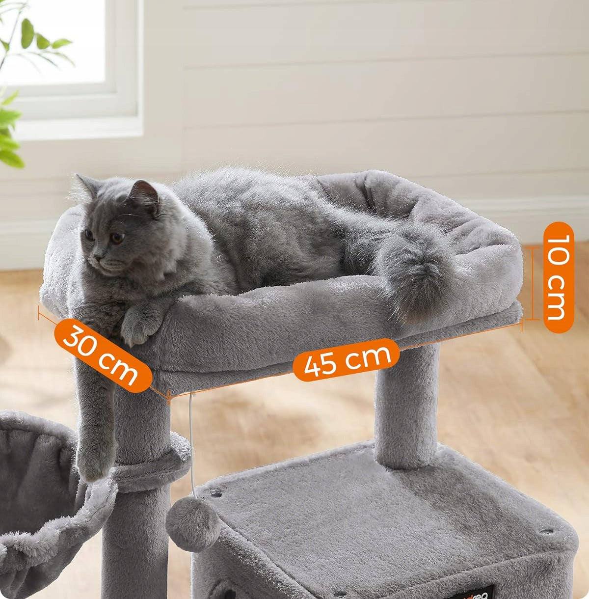 Cat SCRATCHER LOW Bed Post TOWER Tree 96cm sisal light grey Brand Feandrea