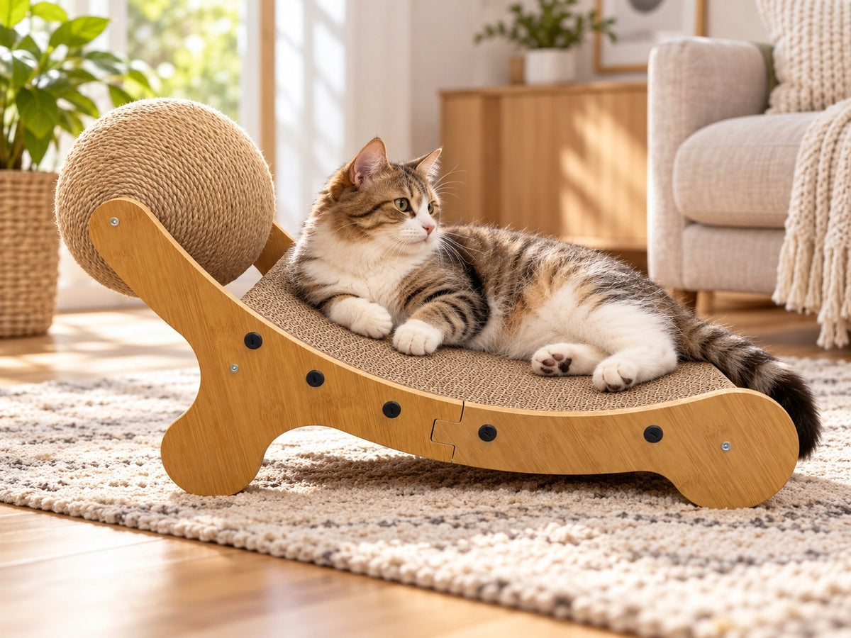 Cat Scratcher 2in1 Bed Sun Lounger Scratching Mat Ball 58x26x33 F098 Brand K&M