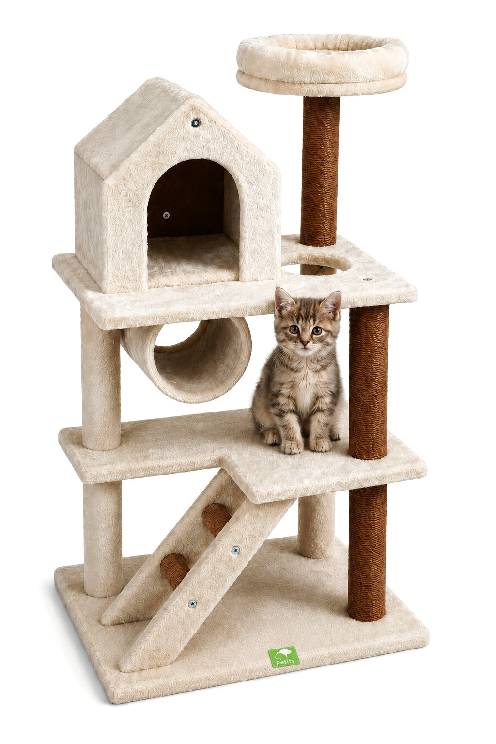 Cat Scratcher 4 Levels Lair Cottage Stable Tower 118cm Petify