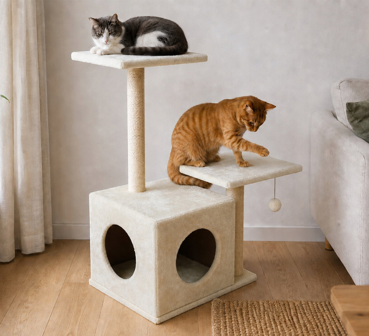 Cat Scratcher 71cm 4 Levels Cat Bed Cottage Post Toy Posts Packaging status original
