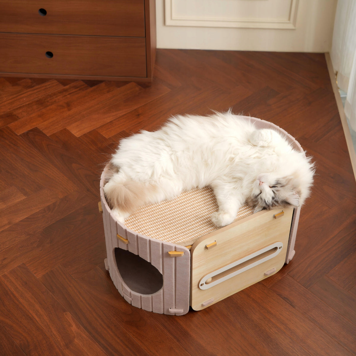 Cat Scratcher Bed 2 Layer Sisal With Felt Nest Wooden Platform and Ball Brand no brand