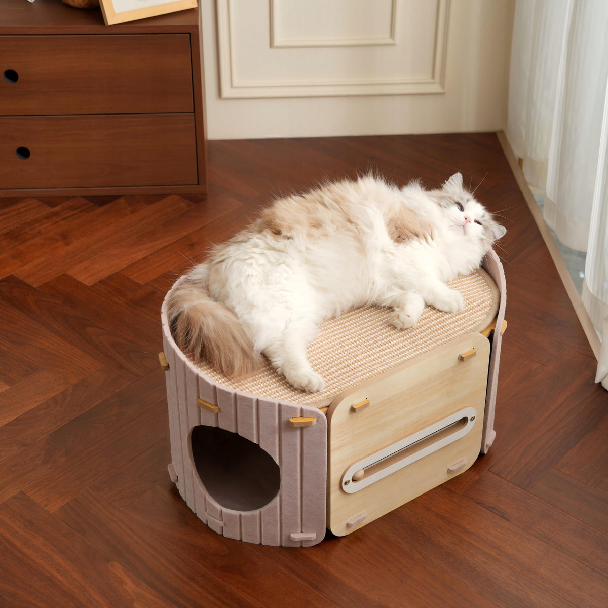 Cat Scratcher Bed 2 Layer Sisal With Felt Nest Wooden Platform and Ball Manufacturer code JXLTM21004254