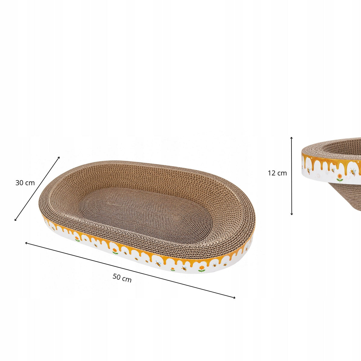 Cat Scratcher Cardboard Large Oval 50x30 cm Scratching Bed 13 Packaging status original