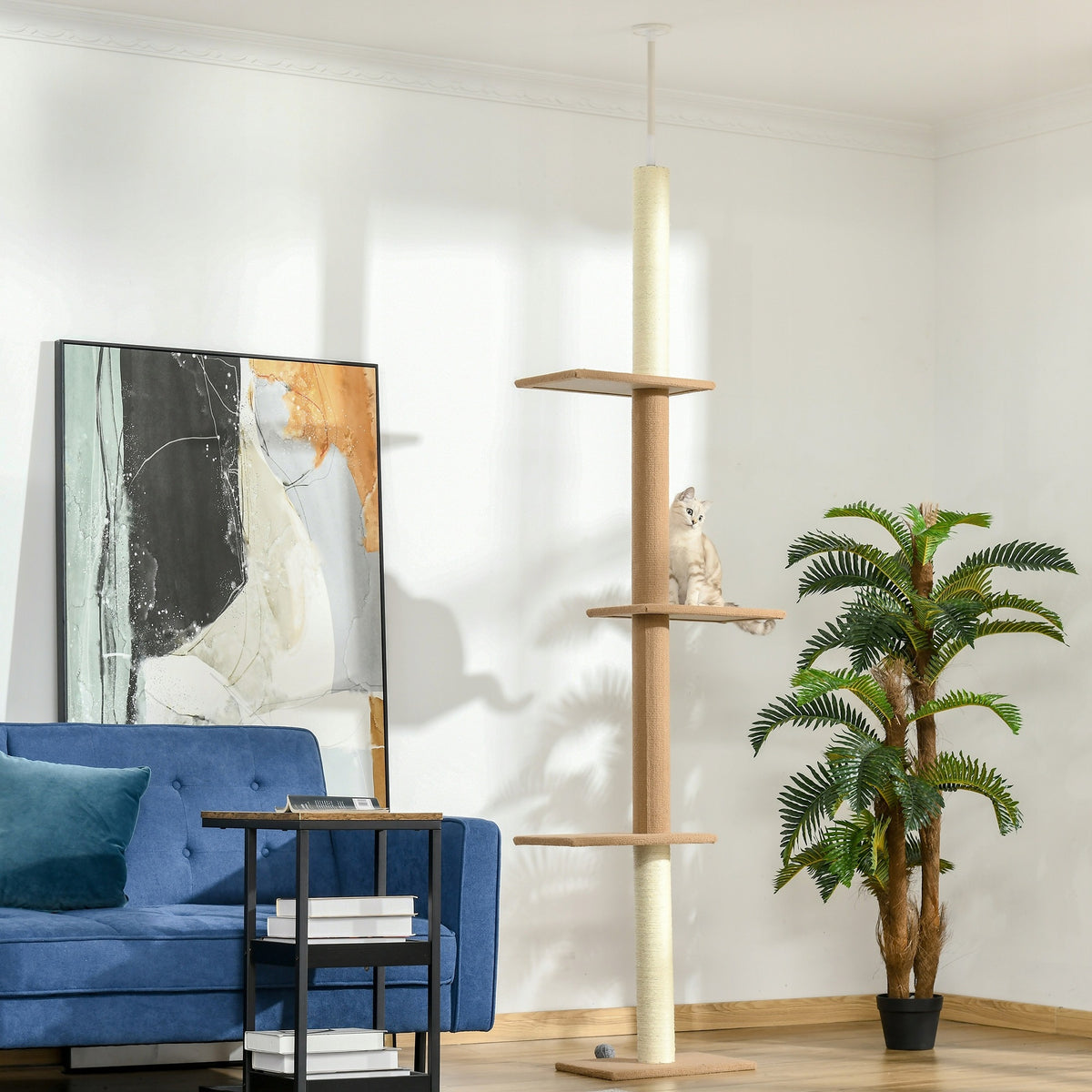 Cat Scratcher Ceiling Climbing Tree High 228-260cm Strong Brand PawHut