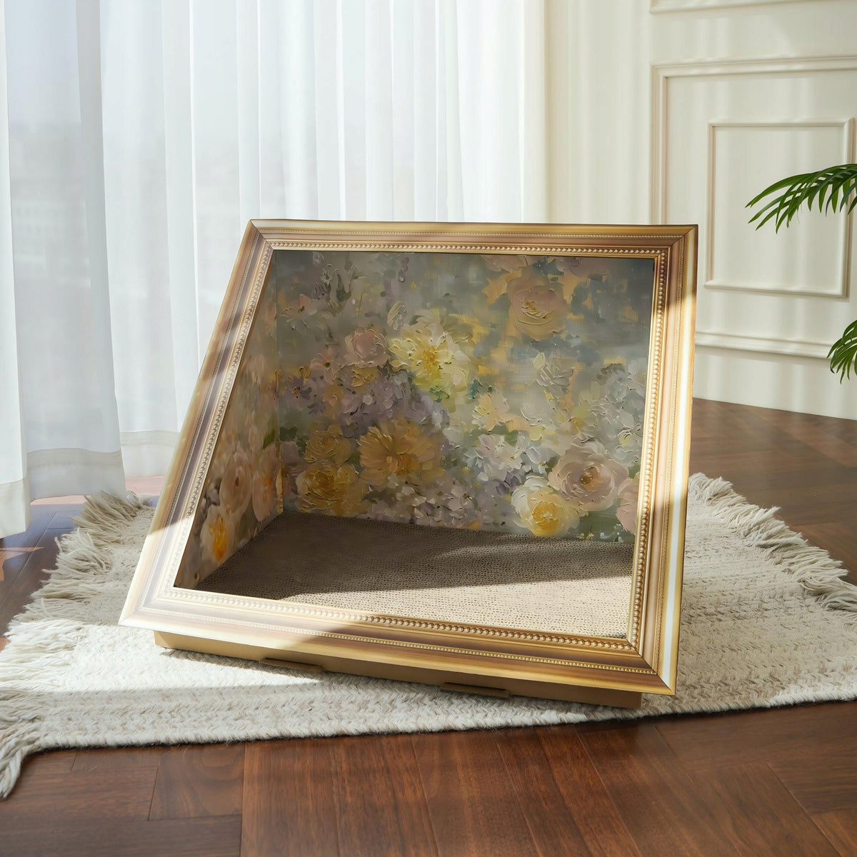 Cat Scratcher Frame Oil Painting Style Cardboard Scratching Bed House Box Manufacturer code TXLTM21003848