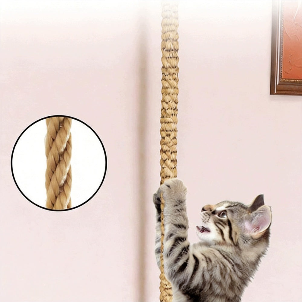 Cat Scratcher Jute Twine Wall Rope 1,3m With Wooden Brackets Packaging status original