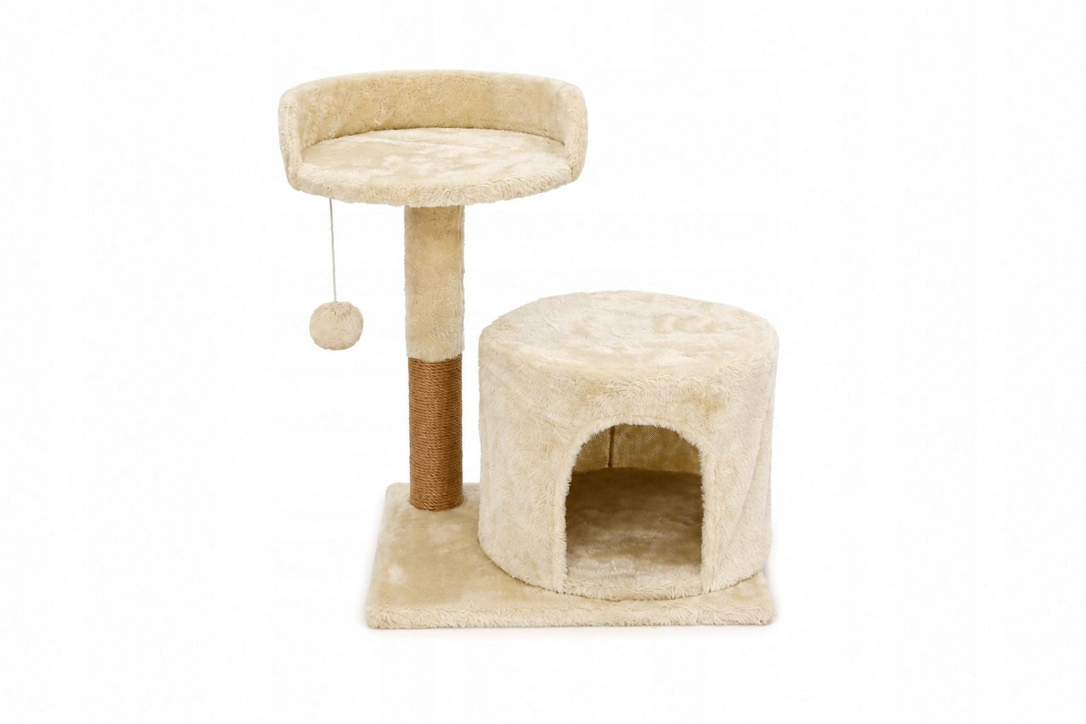 Cat Scratcher with Bed and House Puffi–Tower, Booth and Sisal Post Length 38 cm