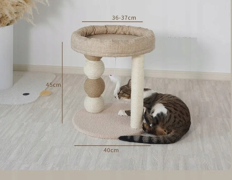 Cat Scratcher with Bed and Scratching String, Height 45 Cm Quality Height (cm) 61 - 100 cm