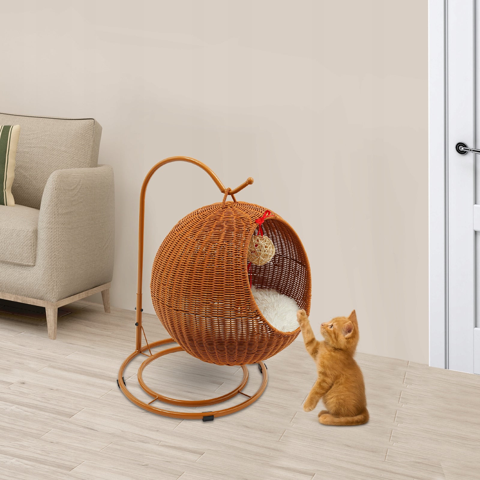 Cat Swing Cat Basket with Soft Cushion Cooling Bat Cat Scratching Board Kind cat house