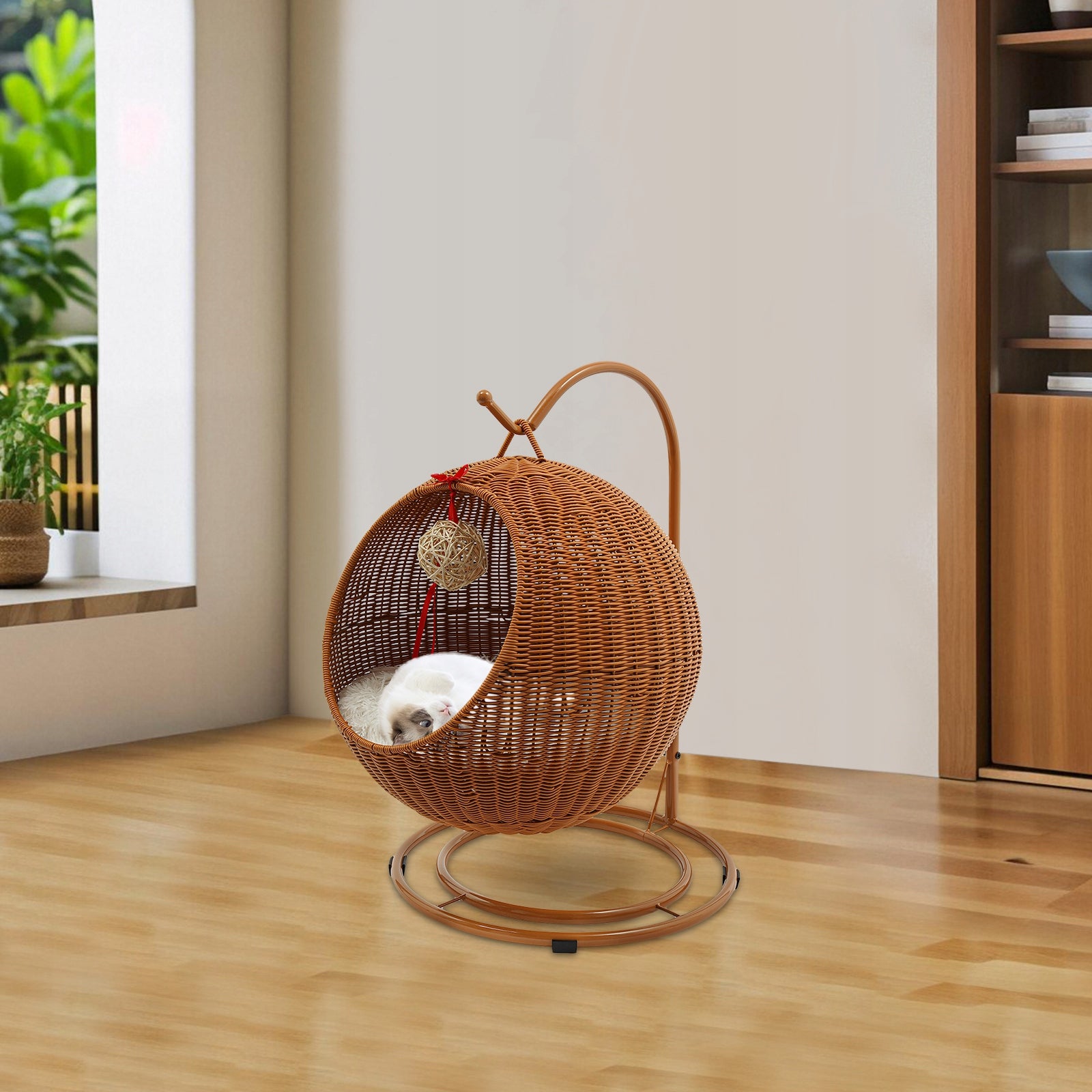 Cat Swing Cat Basket with Soft Cushion Cooling Bat Cat Scratching Board Mounting location freestanding