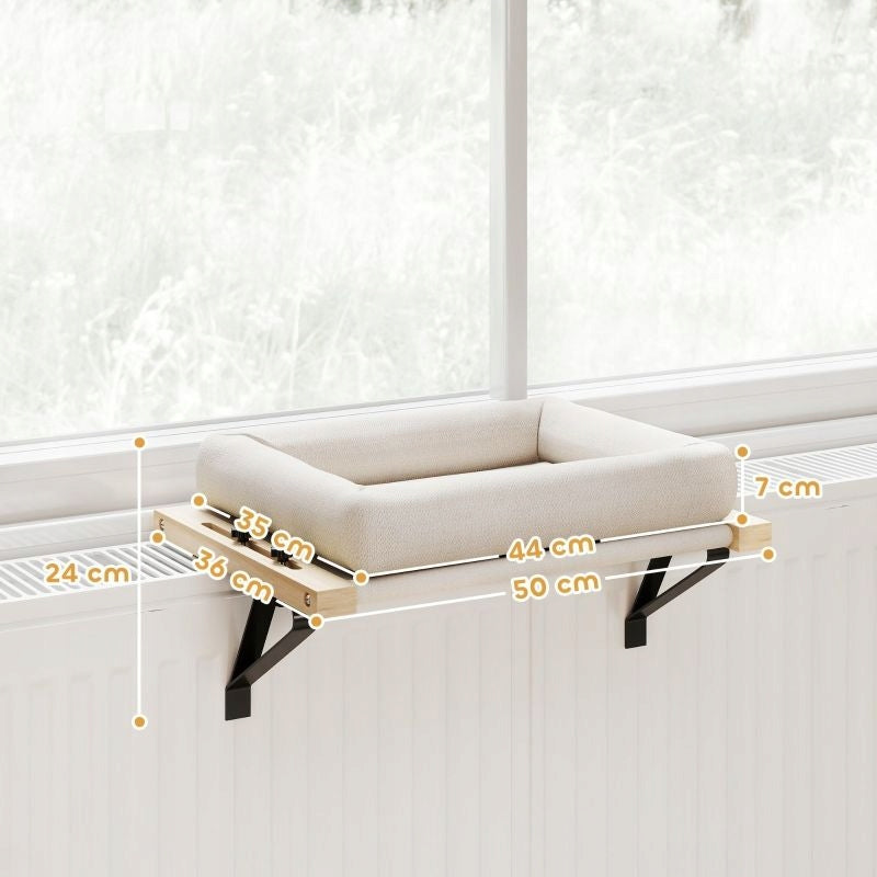 Cat bed for window sill heater wooden frame cream Manufacturer code T3323P407654-1
