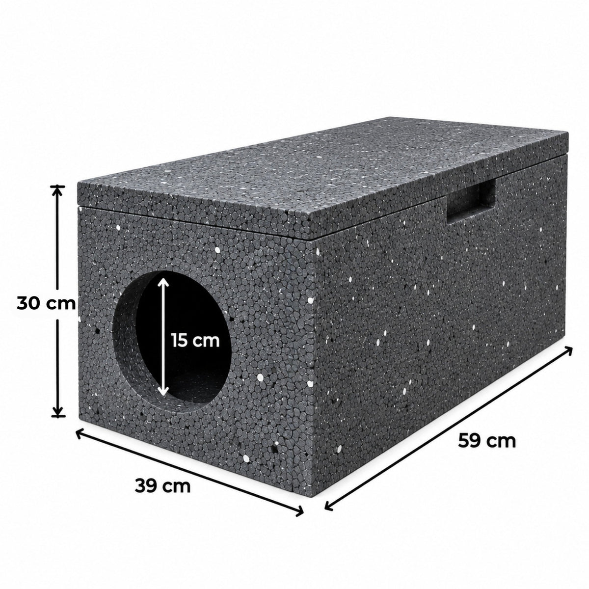 Cat booth for winter INSULATED Styrofoam outside 59x39x30 cm THICK Packaging status original