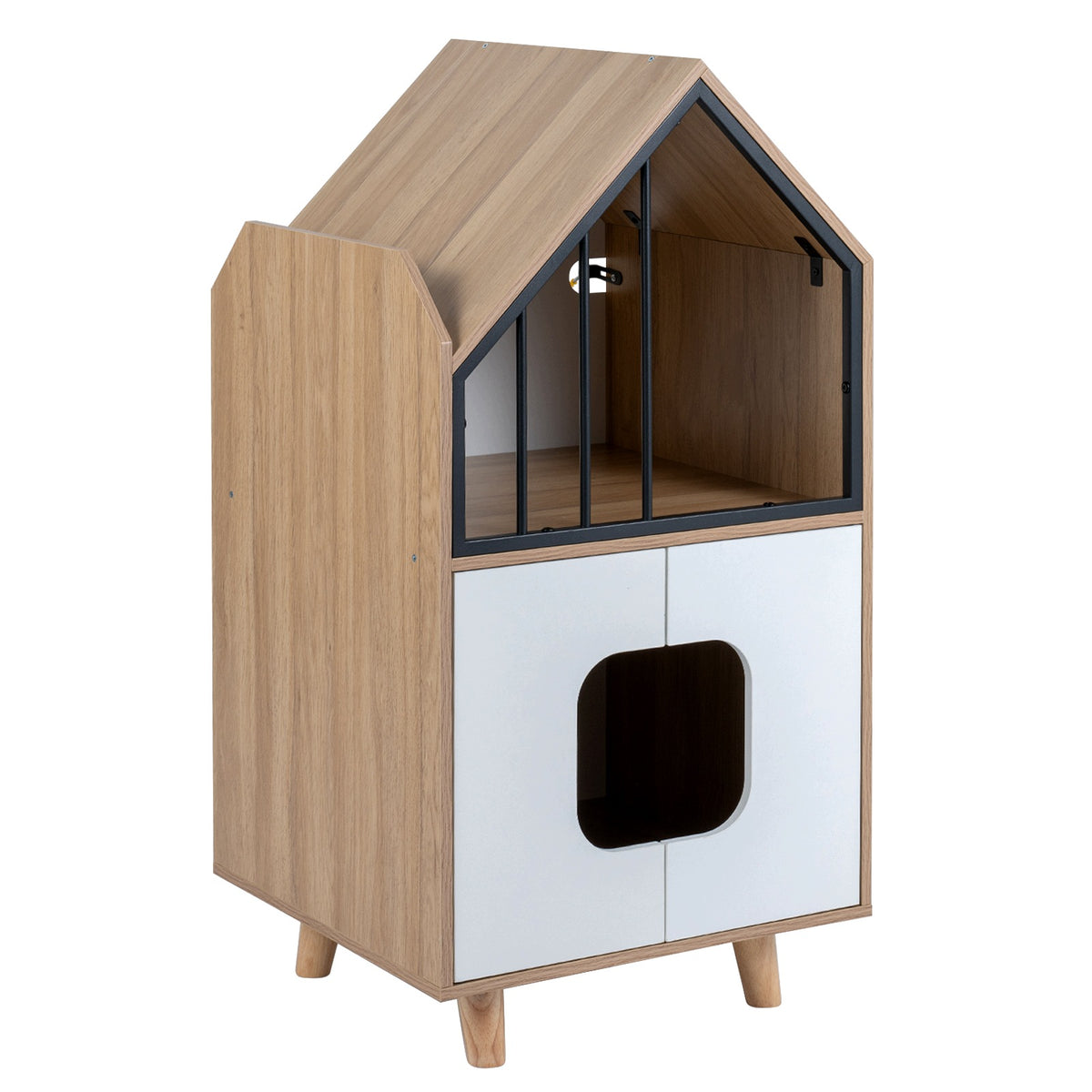 Cat cabinet with space for litter box Cat shelf articles with litter box