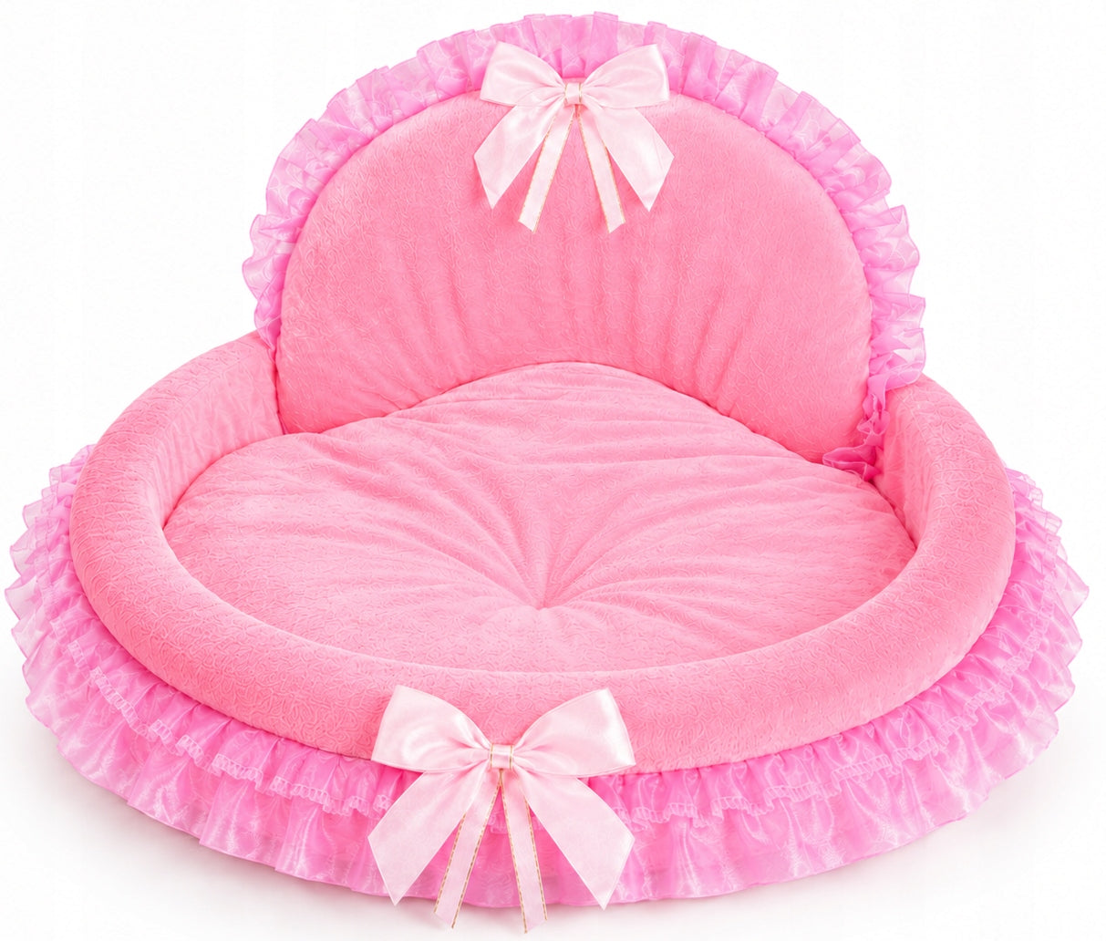 Cat dog bed PINK princess frills bows small