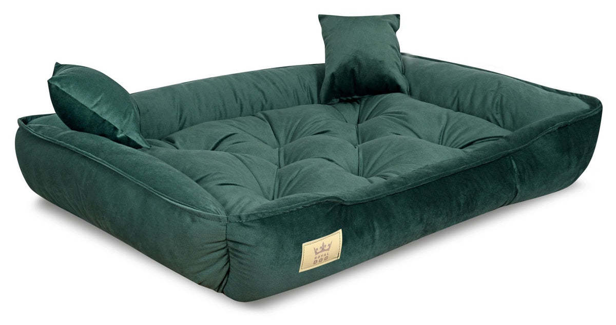 Cat dog bed playpen 100x75 cm ROYAL DOG velour green Length 100 cm