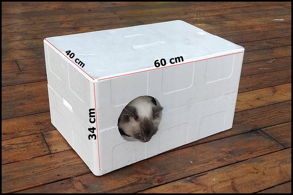 Cat house 60x40x34 Two halves Styrofoam box Brand no brand