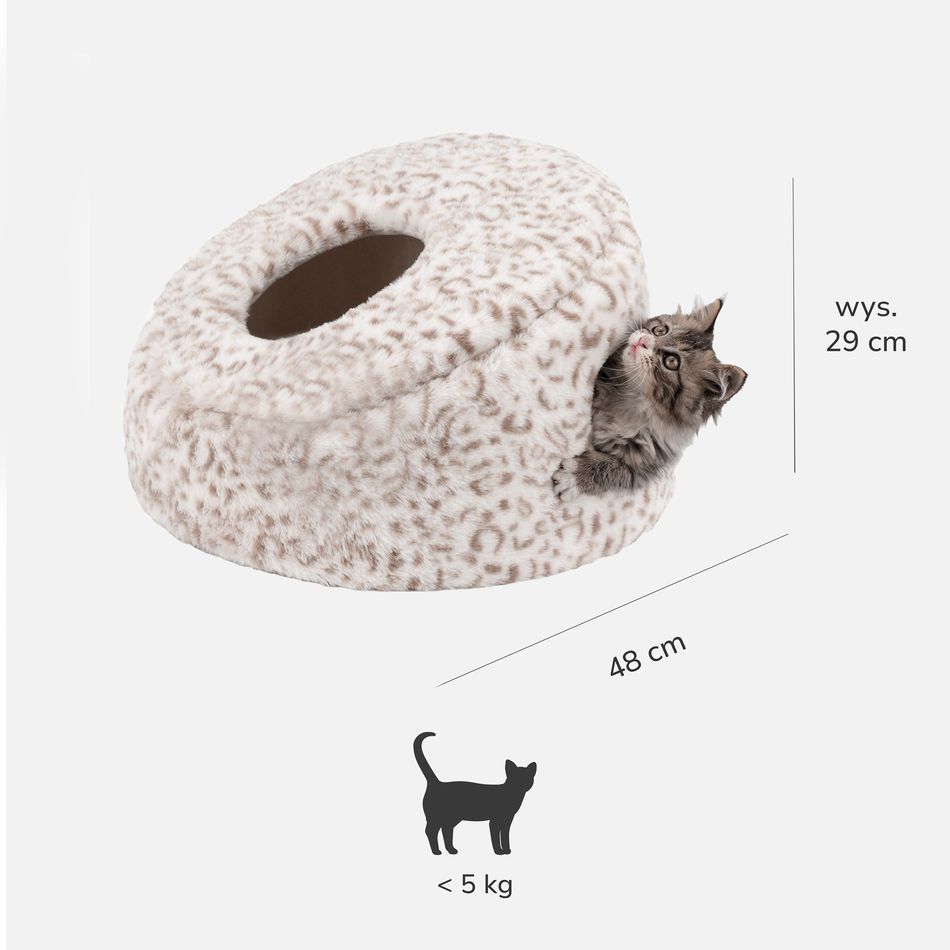 Cat house Carinio CAVE Panther - plush bed with two entrances Length 48 cm