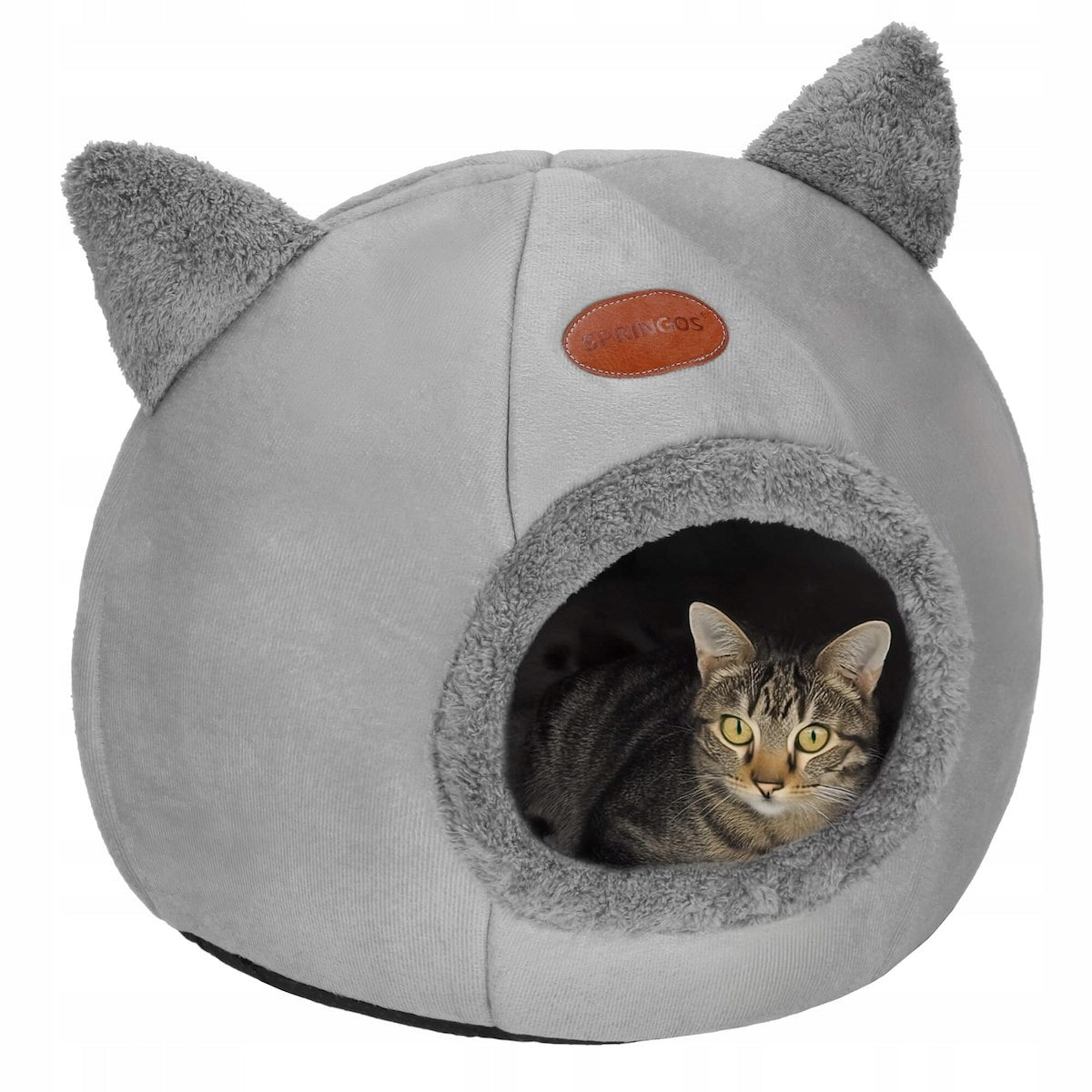 Cat house Springos grey round 37 cm x 31 cm x 36 cm