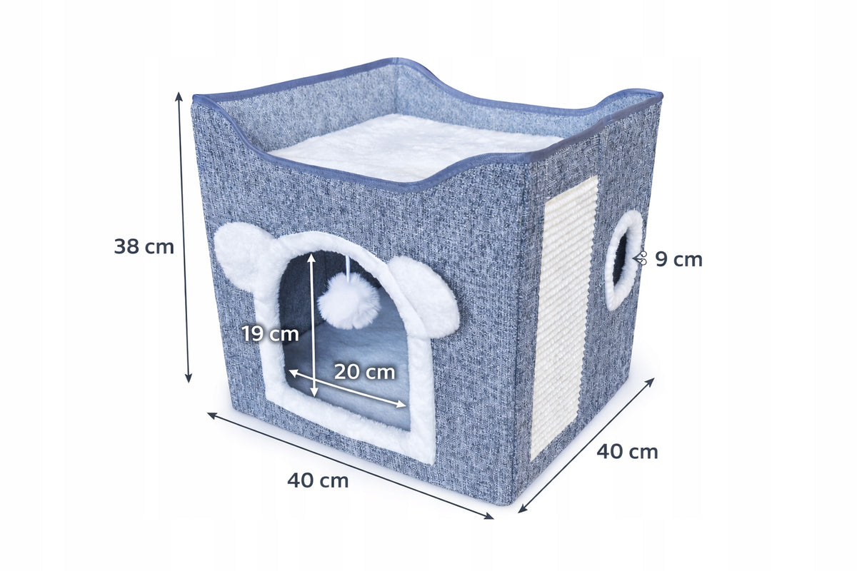 Cat house with scratching post bed two levels tower booth Packaging status original
