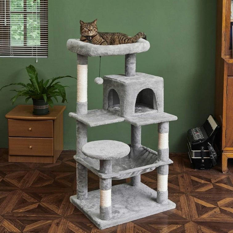 Cat scratcher 143 cm 5 levels cottage hammock bed grey Manufacturer code DRAP-KOT-143CM