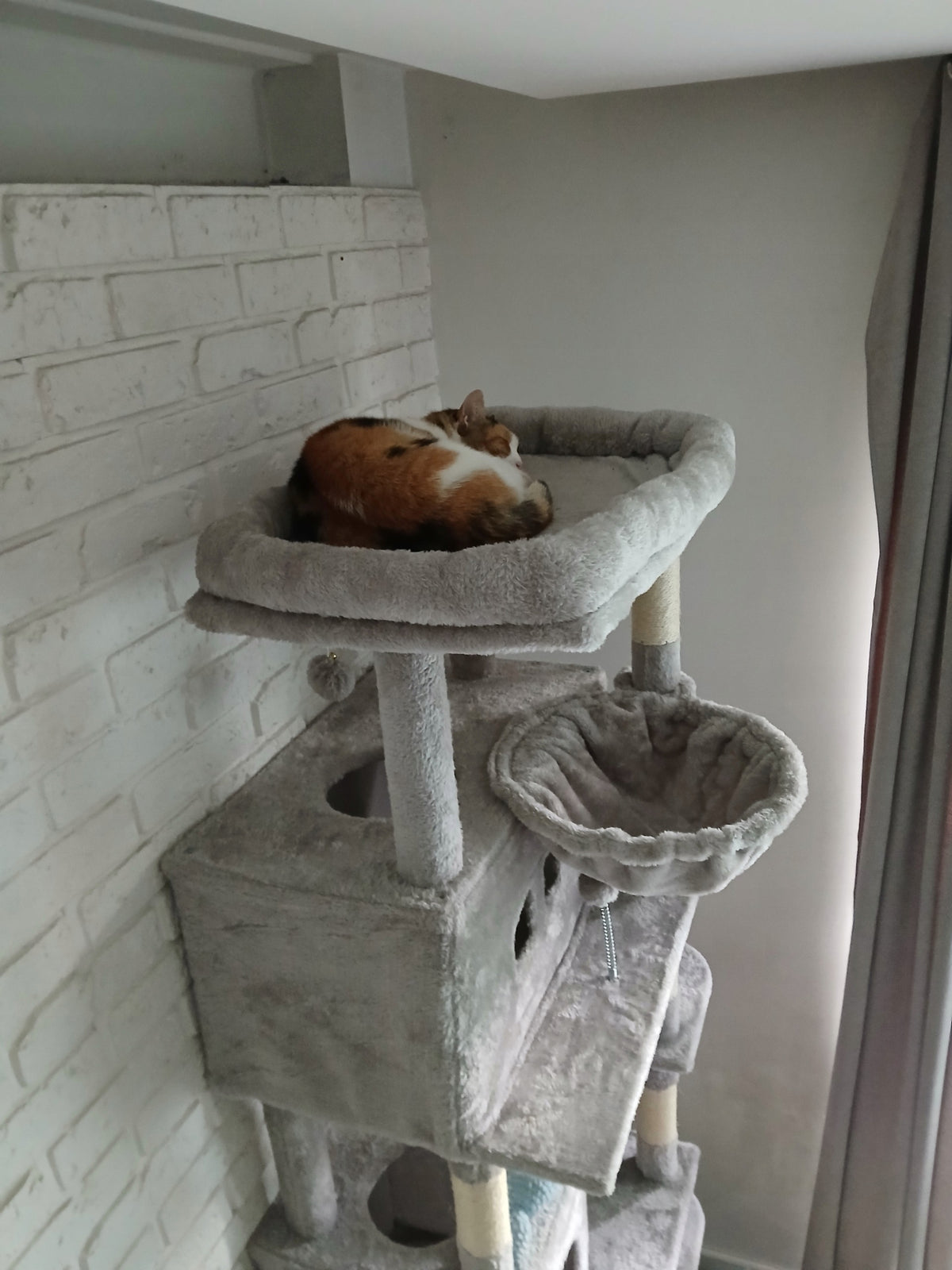 Cat scratcher 170 cm light grey stable house hammock for big cats Manufacturer code DUŻY DRAPAK DLA KOTA STREFAZAKUPÓW