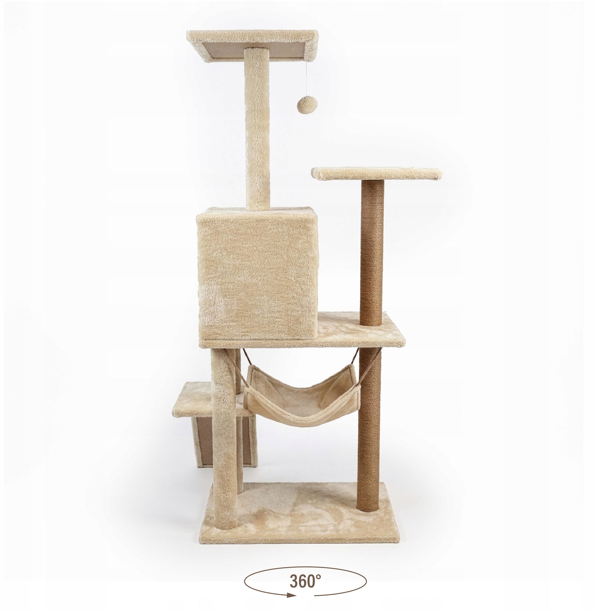 Cat scratcher 6 levels high house bed with toy Mersjo - 125cm For for kittens for cat families for large breed cats