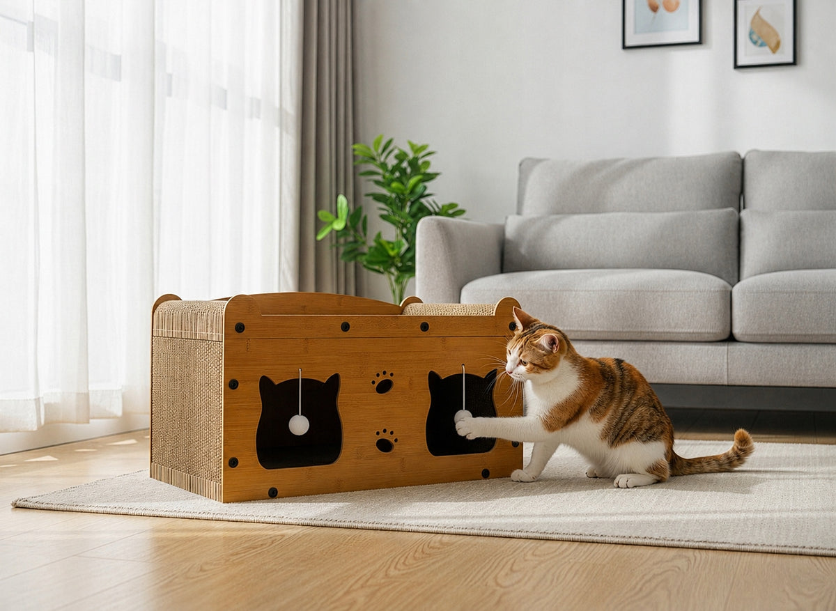 Cat scratcher house 2in1 ECO cardboard bed toy Premium Packaging status original