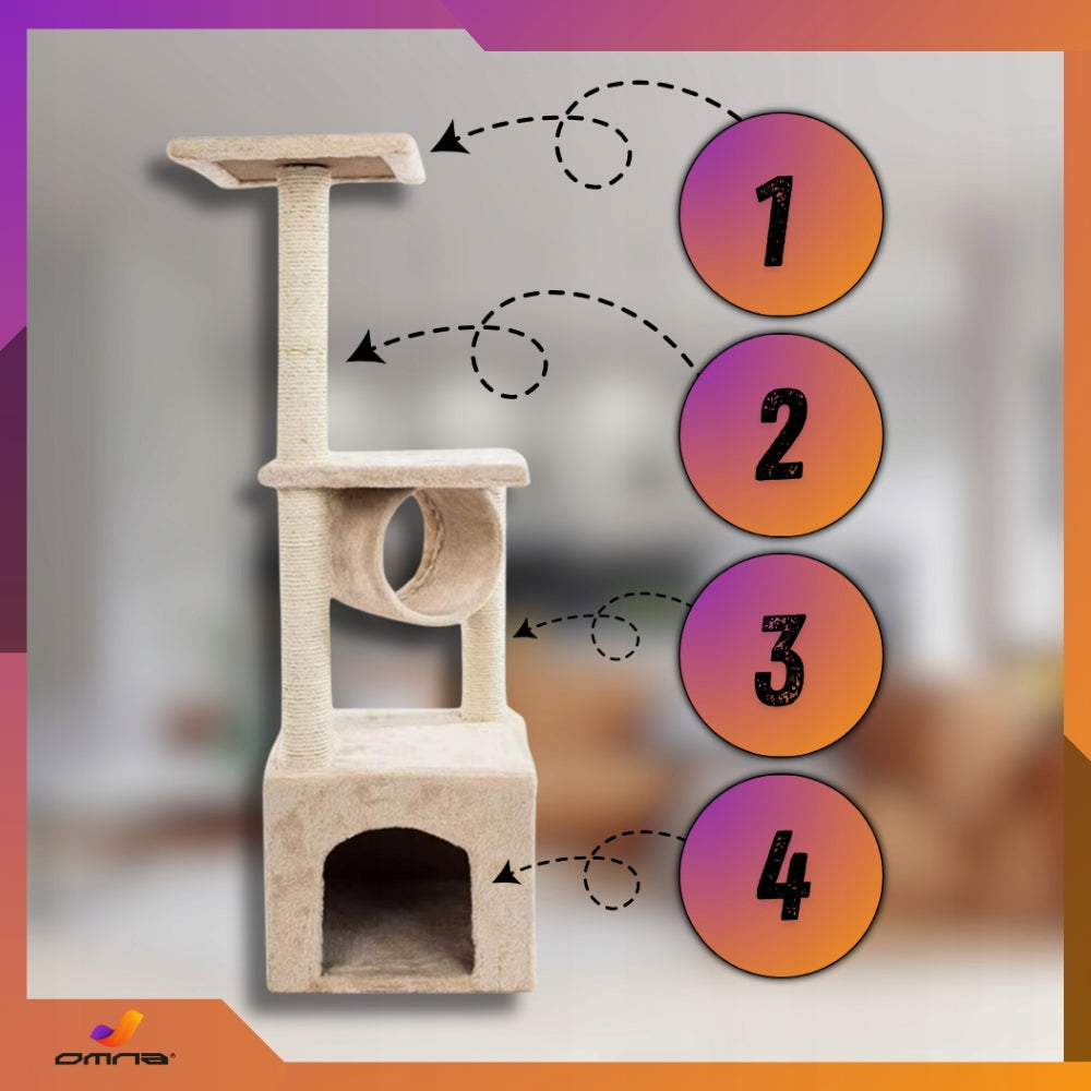 Cat scratcher large tall tree house booth bed post mouse roller Brand Omna