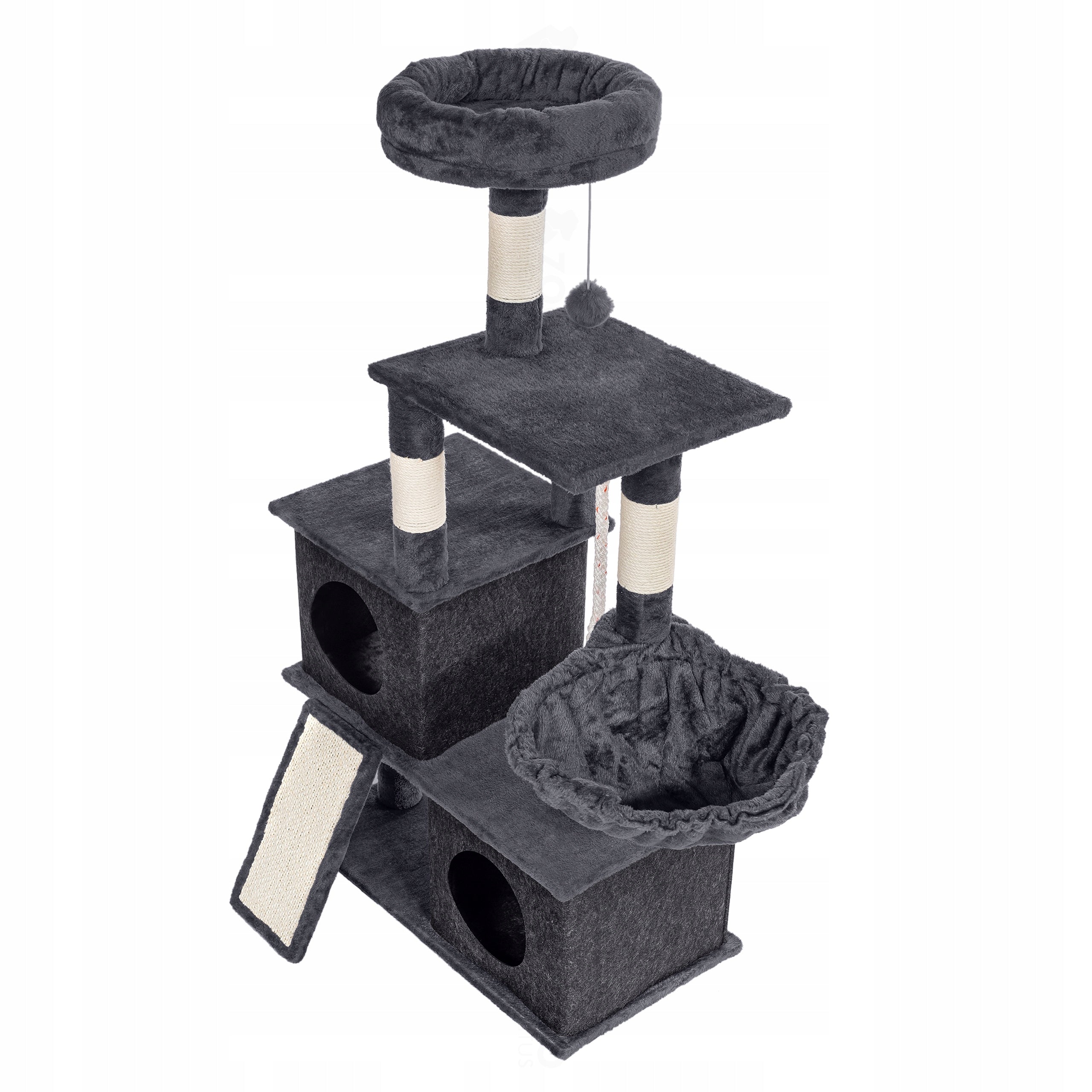 Cat scratcher post 115cm tree 5 levels booth bed + toys Height (cm) 101 - 160 cm