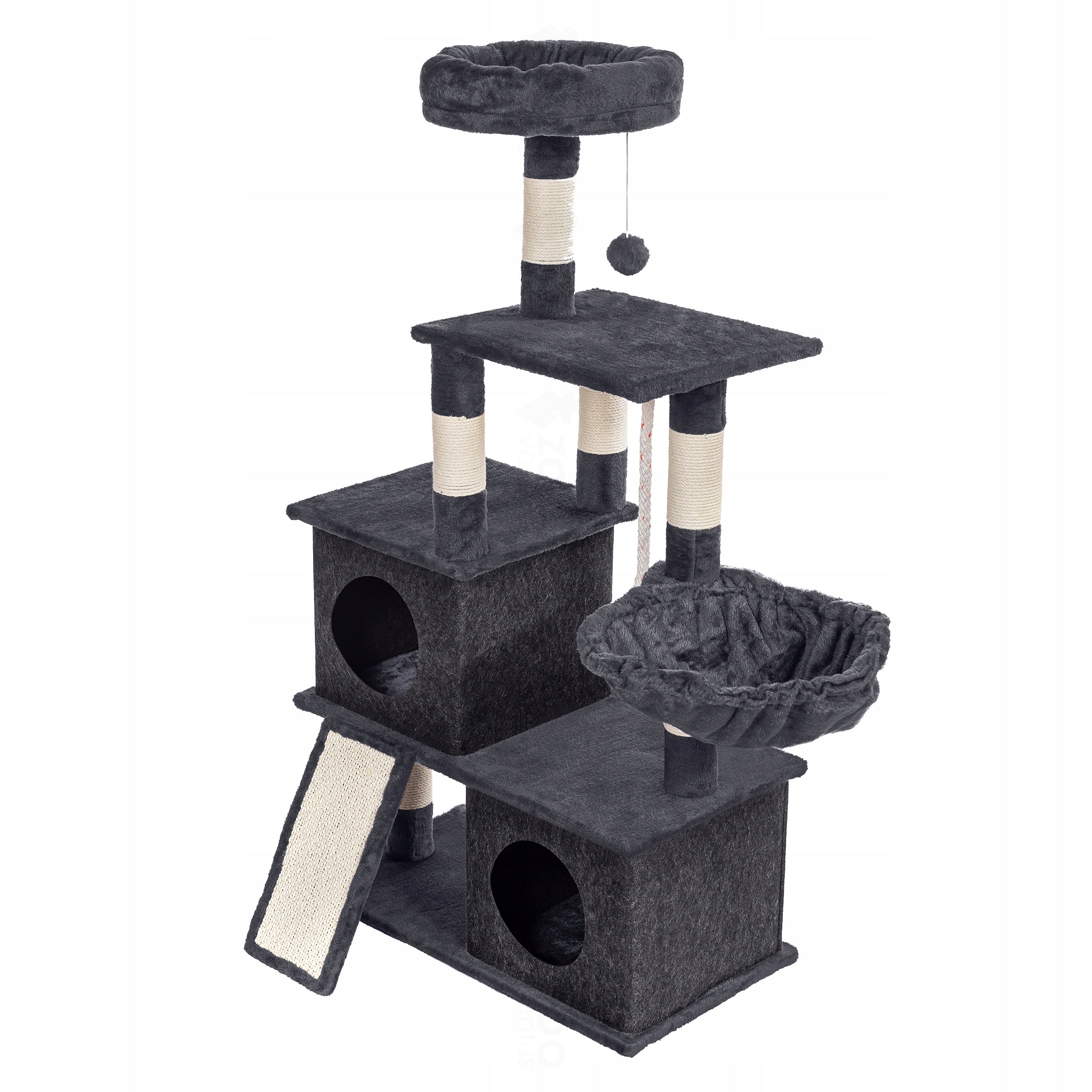 Cat scratcher post 115cm tree 5 levels booth bed + toys Kind tall scratching post bed scratching mats scratching post scratching tower
