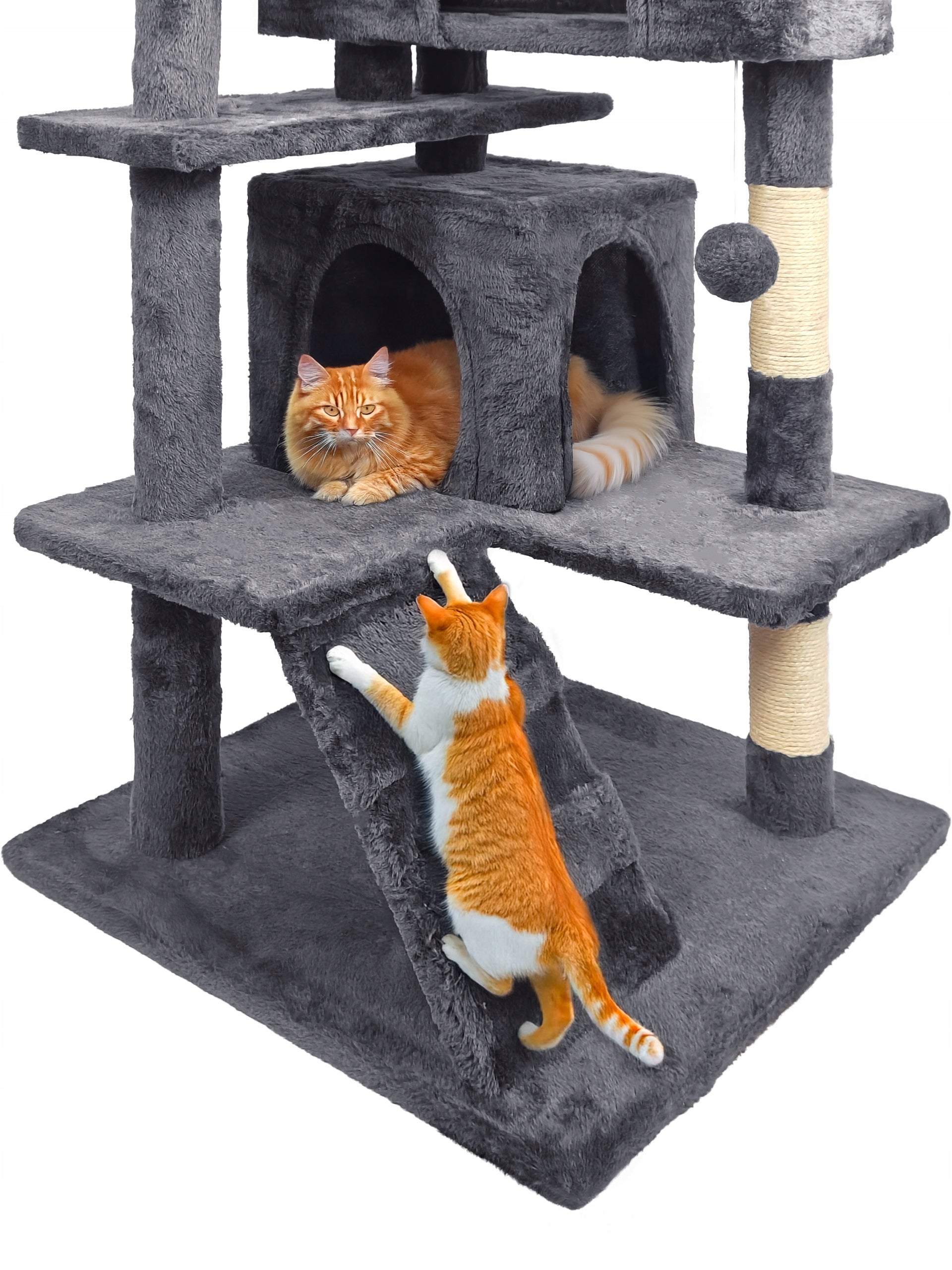 Cat scratcher, stable, high, 7 levels, dark grey bed 138cm Brand Mersjo