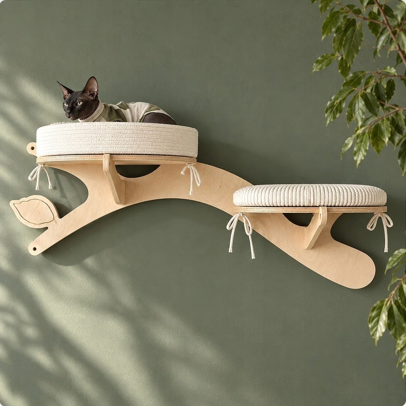 Cat wall shelf BRANCH H with bed 50x35cm CATSTRADA PRASKA
